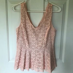 Peplum Lace Tank Top